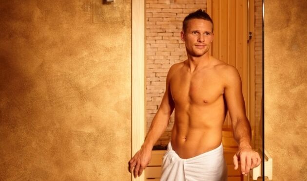 man in bathhouse before penis enlargement